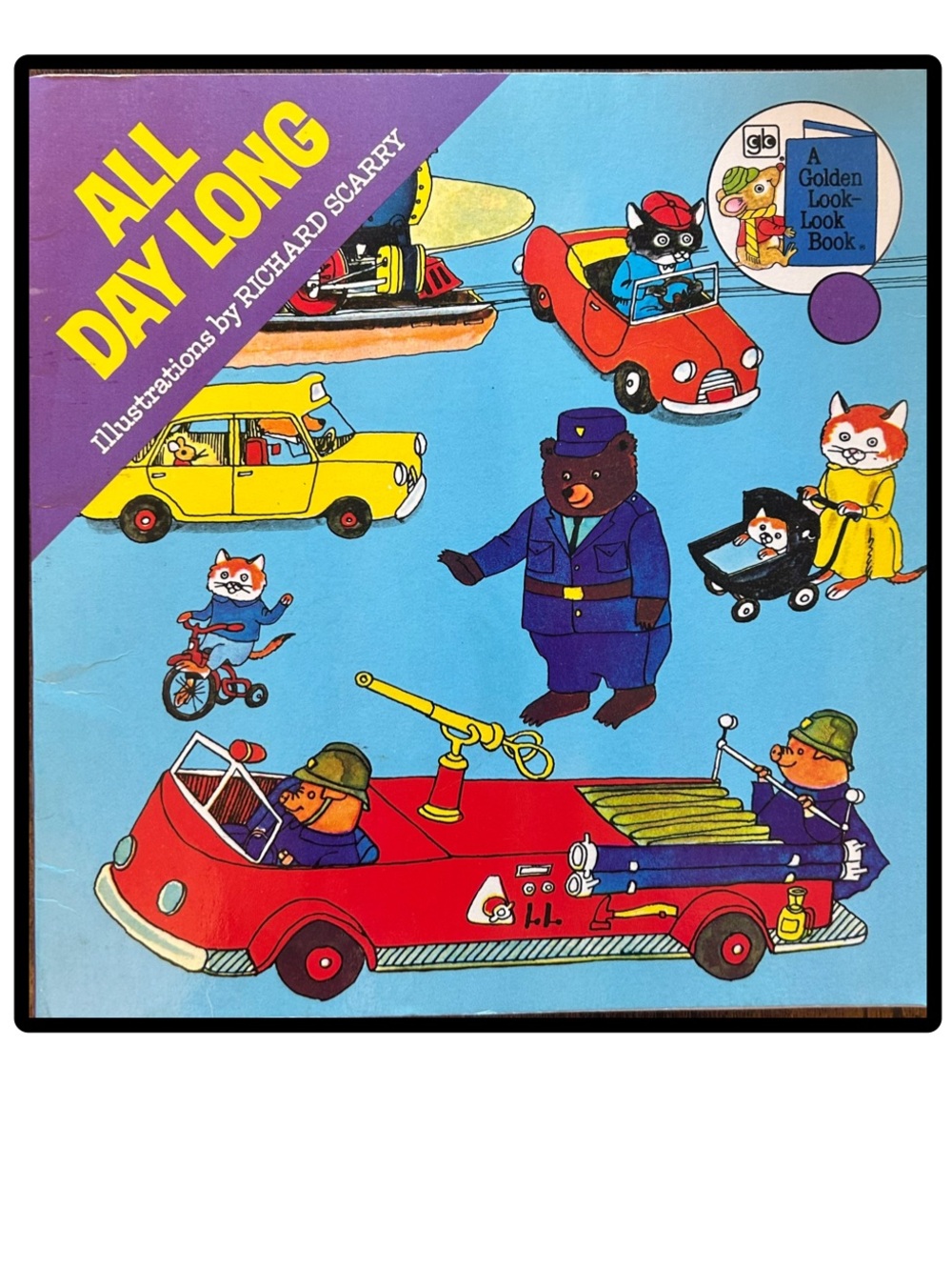 Richard Scarry’s ALL DAY LONG Vintage 1976 A GOLDEN LOOK LOOK BOOK